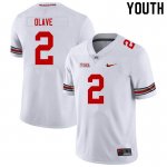 Youth Ohio State Buckeyes #2 Chris Olave White Nike NCAA College Football Jersey Jogging WVK1044FE